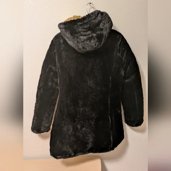 Fashion Nova Black Faux Fur Reversible Jacket - Picture 7 of 8
